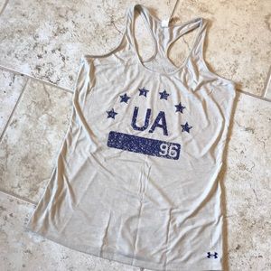 Tan Under Armour Razorback tank